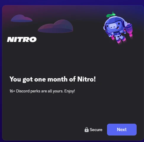 Discord Nitro 1 Month Promo