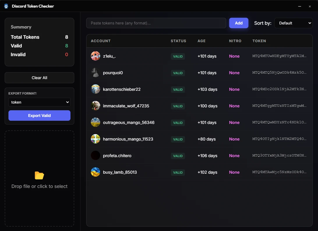 DISCORD TOKEN CHECKER